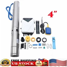 4" DC Deep Bore Well Solar Water Pump 110V 2HP Submersible MPPT Controller Kit