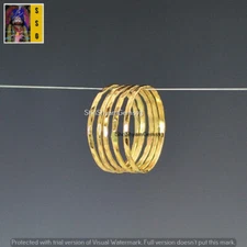 5 Pcs Thin Hammered Brass Stackable Band Ring Set Women Mixed Texture Minimalist