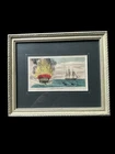 Framed Capture of Guerriere Antique Engraving H Bill 1859 Civil War Hand Colored