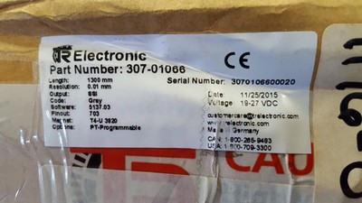 TR Electronic 307-01066 Linear Encoder 1300mm 0.01mm Resolution SSI Output PT-Pr