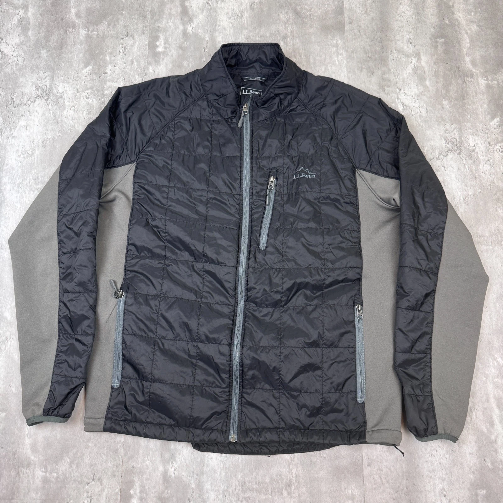 LL Bean PrimaLoft Packaway Jacket Mens XL Black Quilted Insulated Puffer