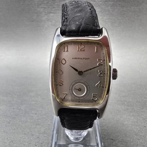 Hamilton Boulton Watch Men 24mm Silver Dial Silver Small Seconds 6265 New Batt