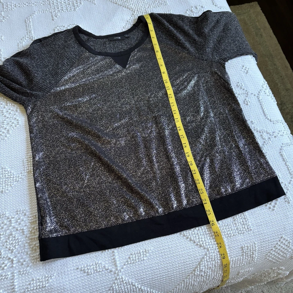 Apt. 9 Mujer Talla XL Negro y Gris Tejido y Punto Jersey Con Frente Brillante Foto 3 de 4