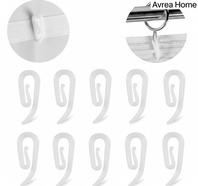 GARDINENHAKEN FÜR RINGBAND WEISS KUNSTSTOFF NYLON HAKEN UK STANDARDGRÖSSE 
