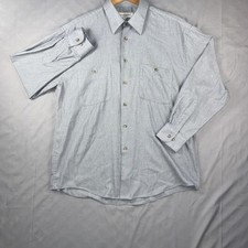 Yves Saint Laurent Mens 16.5 32-33 Blue Button Up Dress Shirt Long Sleeve L
