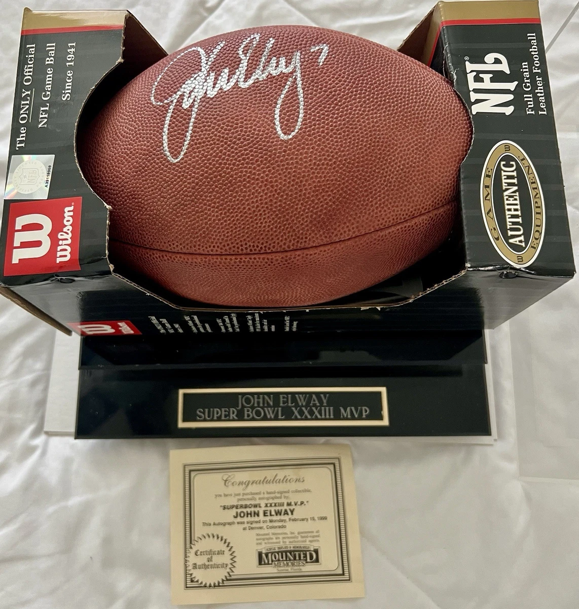 John Elway Denver Broncos NFL Original Autographed Football Balls