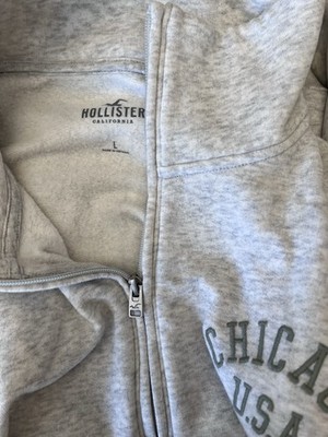Hollister(USA)ビンテージスウェットジャケット Hollister Gray Chicago USA Quarter Half-Zip Pullover Sweatshirt