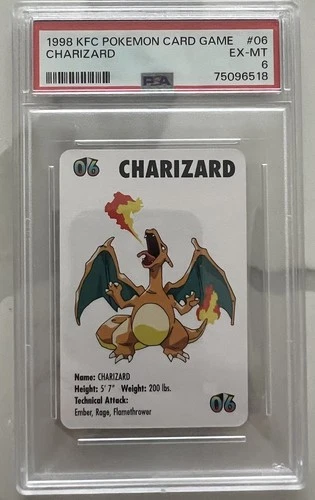 1998 KFC Pokemon Card Game Charizard #06 PSA 6
