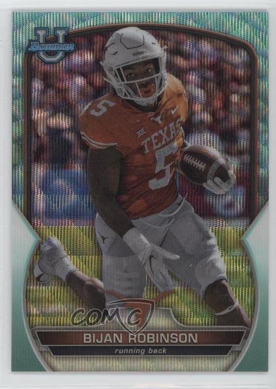 2022 Bowman U Chrome Aqua Wave Refractor 175/299 Bijan Robinson #70 1o6w