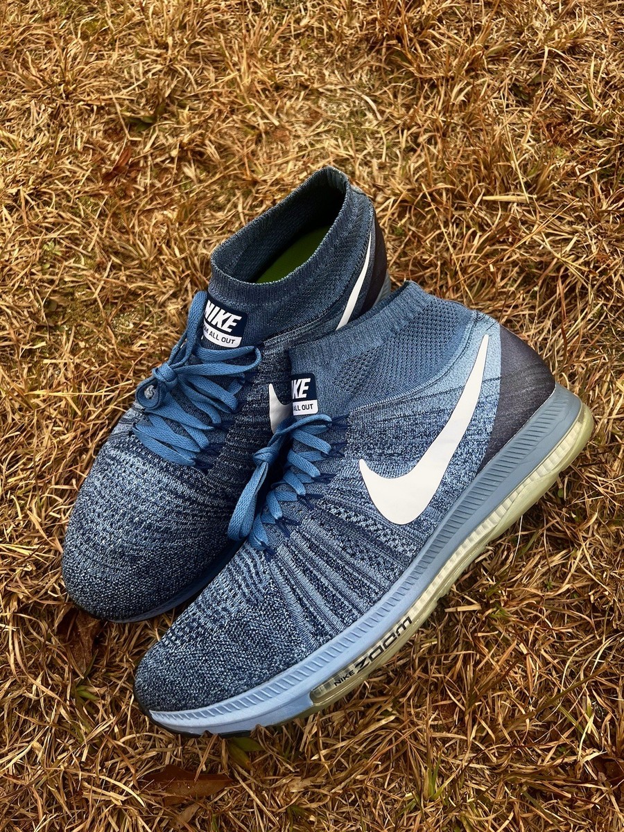 CLEAN Nike size 14 Zoom All Out Flyknit / Blue Ocean Fog Running