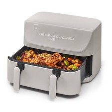 CRUXGG 10QT Air Fryer Dual Baskets Digital Nonstick Gray Basket Tri-Zone