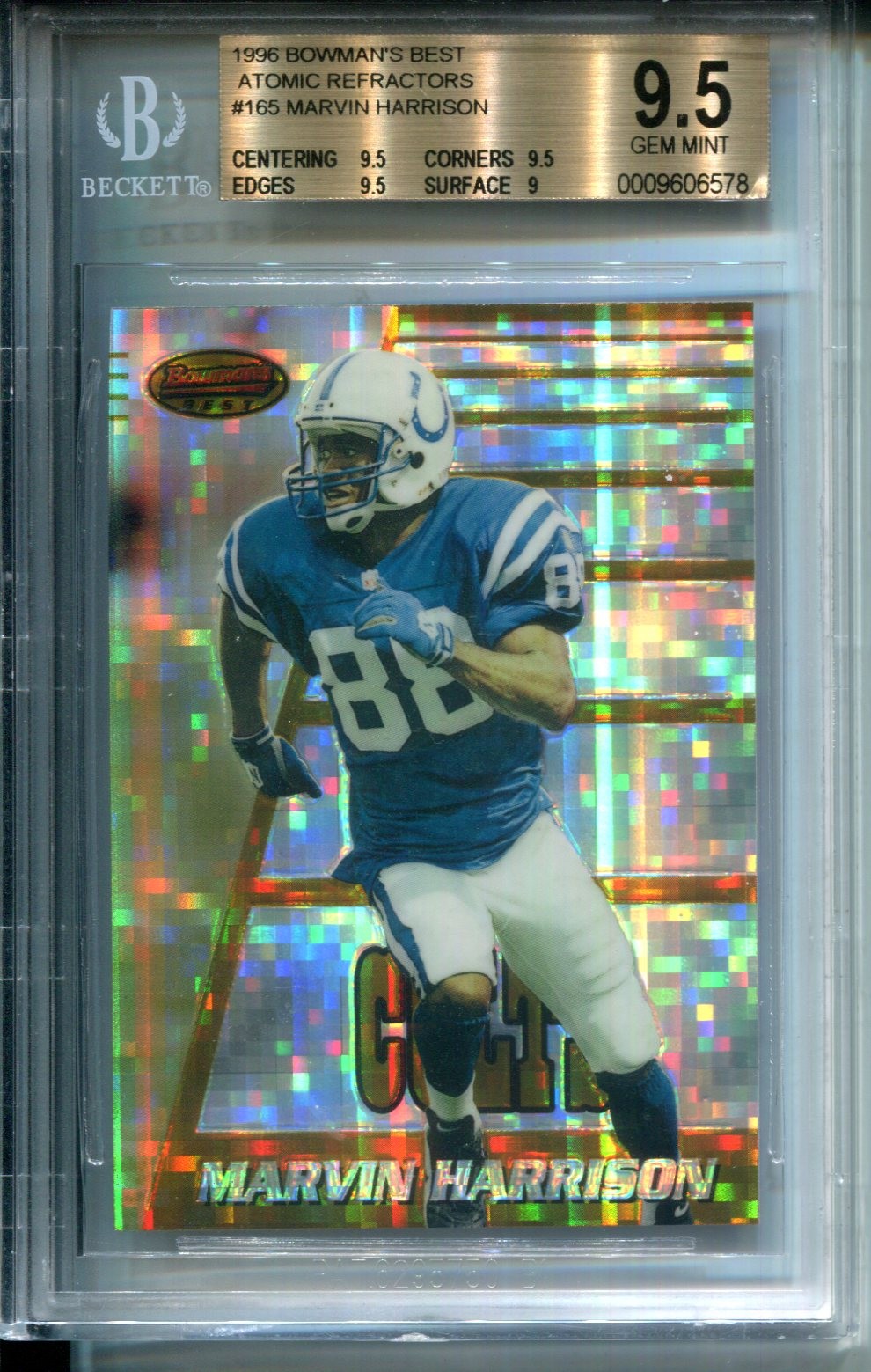 1996 Bowman's Best Atomic Refractors Marvin Harrison #165 BGS 9.5 ROOKIE