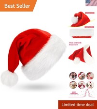 Soft Plush LED Santa Hat - Perfect Holiday Accessory for Men and Women