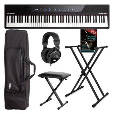 Alesis Concert Digitalpiano Set Bank Keyboardtasche Notenheft Kopfhörer Ständer