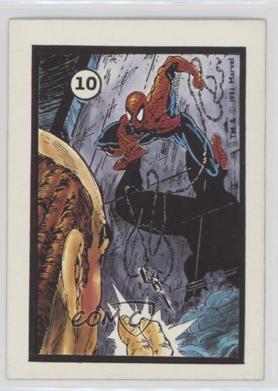 1991 Comic Images Marvel Spider-Man Webs Trading Stickers Spider-Man #10 d8k