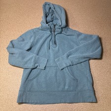 Carhartt Women  s M 8-10 1/4 Zip Hoodie Embroidered Blue H1