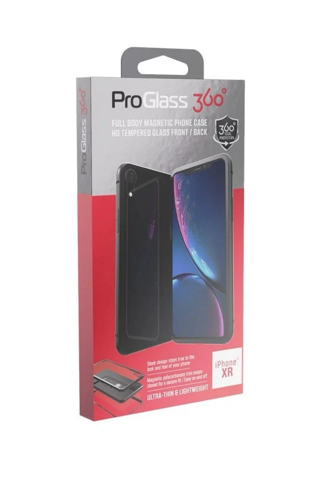 Funda magnética de cuerpo completo Tzumi ProGlass 360 con vidrio templado para iPhone XR Foto 2 de 3