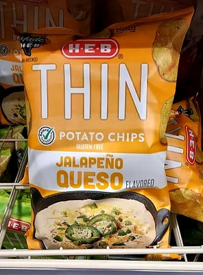 HEB Jalapeño Queso Thin Potato Chips Gluten Free 9 oz Yummy!