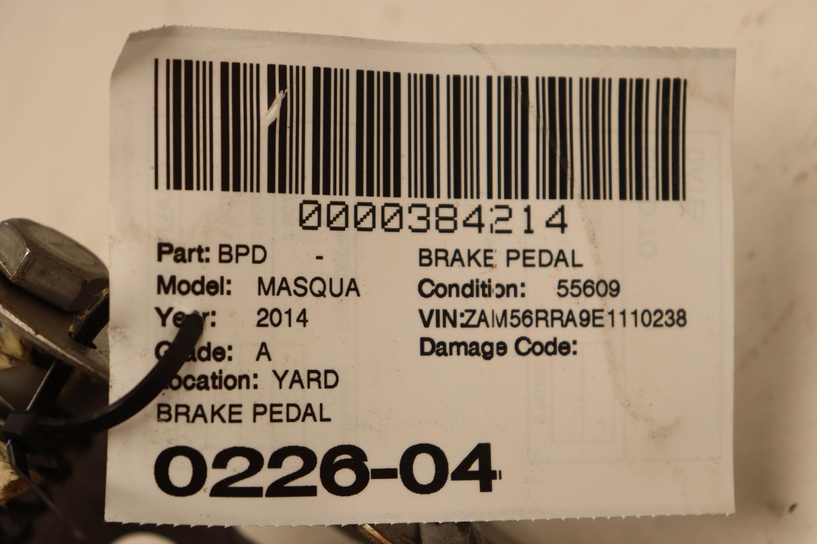 2014-2019 MASERATI QUATTROPORTE PARK PARKING BRAKE STOP PEDAL W/ BRACKET OEM