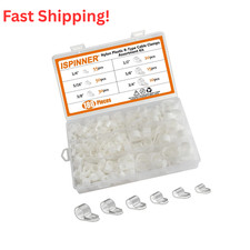 ISPINNER 180pcs Nylon Plastic R-Type Cable Clamps, 1/4" 5/16" 3/8" 1/2" 5/8" ...