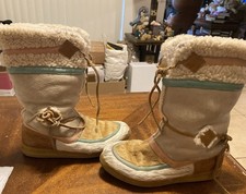 Vintage 70s Tecnica Skandia Apres Ski Leather Fur Boots Size: 40 / US 9 Italy