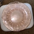 8 Jeanette Glass Cherry Blossom Pink Depression 9 Inch Lunch/ Dinner Plates 1930