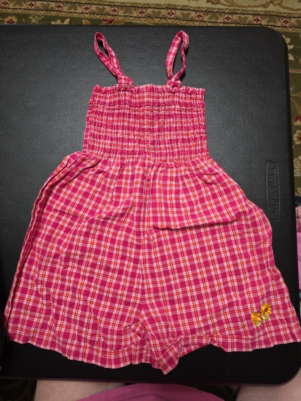 Girls Sz 4-5 One pc Romper With Shoulder Ties