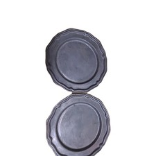 Crown Castle Pewter Plate Set Of 2 Made In USA 10 "