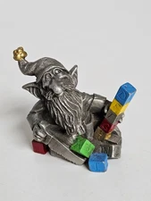Hudson Pewter SANTA'S ELF WORKSHOP HELPER Impish Carpenter Saw Hammer BLOCKS