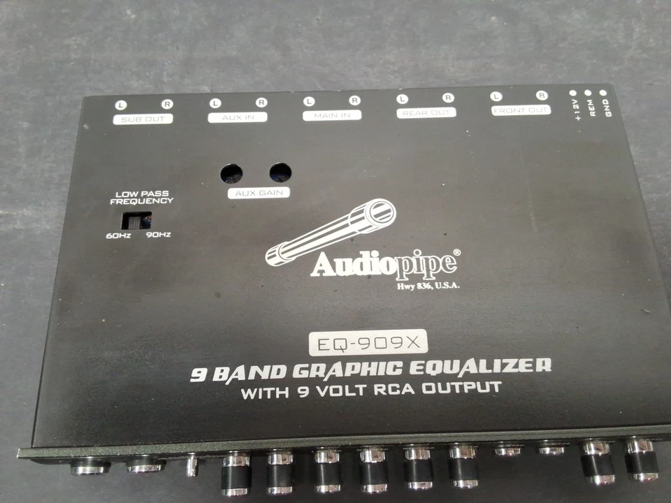 9 Band 9V In-Dash Graphic Equalizer w/ Line Driver EQ-909X Audiopipe - Image 2 of 4