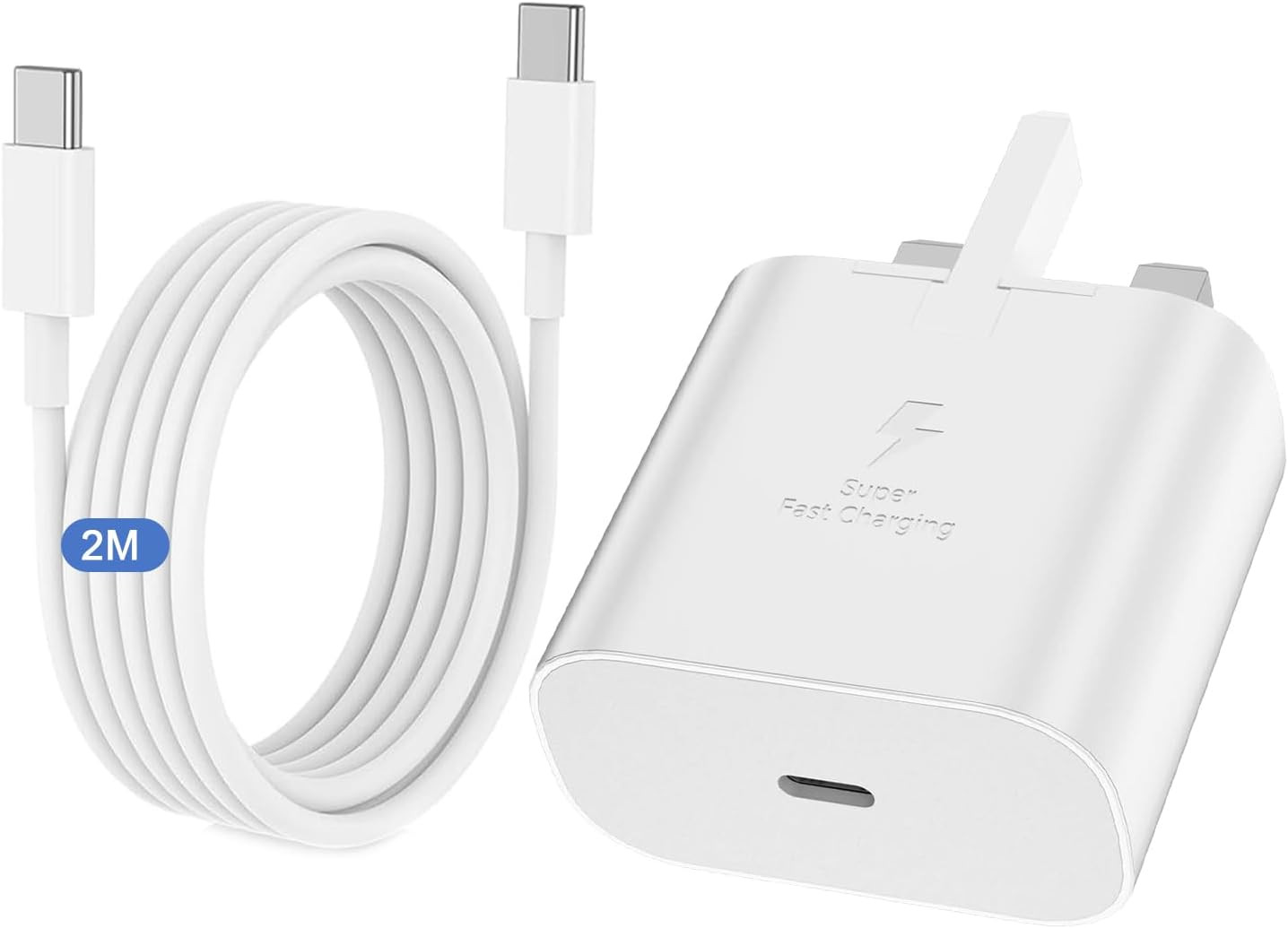 Samsung Fast Charger Plug and Long Cable 2M for Samsung Galaxy S26 S25 S24 S23 S