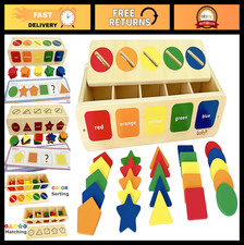Montessori Color  Shape Sorting Toy - Learning Matching Box for Toddlers 1-3 Ye