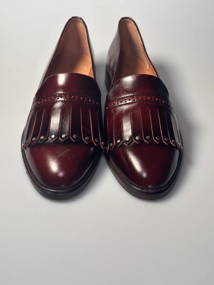 Женские Frye Emory Kiltie бахрома бордовый кожаный платье поскользнуться мокасины размер 9 - Изображение 3 из 4