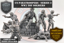 World War 2 Toy Soldiers - USA Paratroopers Airborne - 54mm - Series 3 W/ Bases