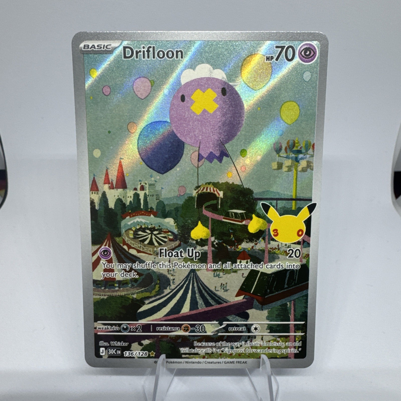 Pokémon 30th anniversary celebration Drifloon illustration rare 136/128