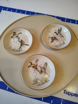 Vintage Pickard Bird Plates with Gold Trim; Decorated by Crest Studios