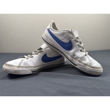 Nike Court Legacy Low White Blue Hook Loop Toddler/Youth Shoes SIZE 3Y