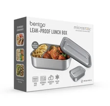 Bentgo Microsteel Leakproof Lunch Bento Box - Silver: Bentgo Stainless