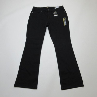 Lee Womens Bootcut Jeans Size 16 Black Mid Rise Stretch Denim NWT