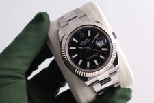 Rolex Datejust II  116334 Black Baton Dial 41 mm Steel 2017 Men's Watch
