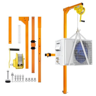 Air Conditioner Lifting Crane Tool 50FT HVAC Hoist Crane Bracket w/ 1200LB Winch