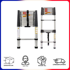 Échelle Télescopique Aluminium Extensible Multifonction Portable 3.8m 150kg