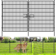 15 Panels No Dig Fence with Gate, 32 In H X 36 Ft L Garden Decorative Fence An