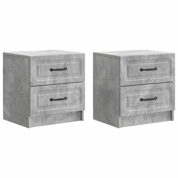 Nachttisch Betongrau 43 X 34,5 X 44,5 Cm Holzwerkstoff Set Mit 2 StüCk-image
