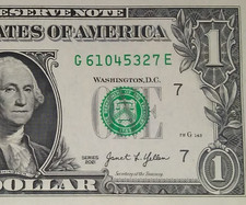2021 Eight Digit Broken Ladder Fancy Serial Number One Dollar Bill