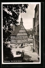 Backnang, Ansichtskarte, Blick auf das Rathaus 