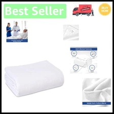 Comfortable 70x90 Lightweight White Hospital Blanket - Cotton Polyester Blend