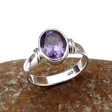Amethyst Gemstone 925 Sterling Silver Ring Handmade Women Jewelry Gift A-577