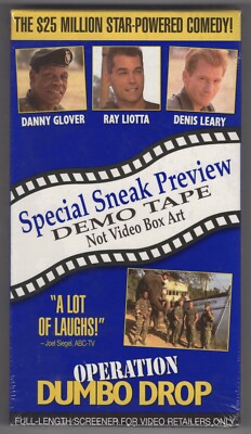 Operation Dumbo Drop (Factory Sealed Promo VHS Screener w/Watermark) Ray Liotta