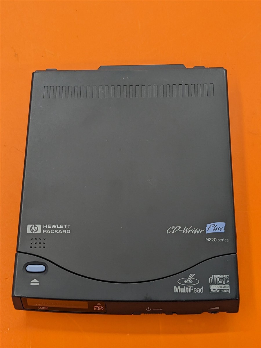 Vintage HP M820 CD-Writer Plus w/ Software Disk, Cable, & PC Card